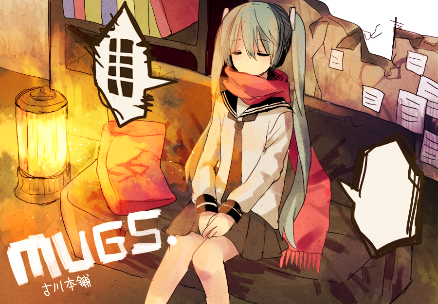 1girl, bad_id, bad_pixiv_id, closed_eyes, copyright_name, couch, female_focus, green_hair