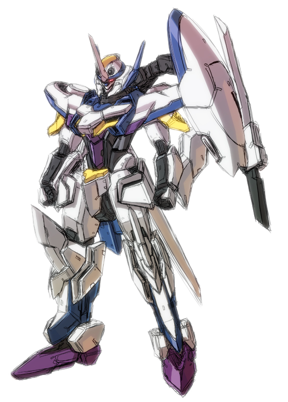 10s, buddy_complex, kuramochi_kyouryuu, luxon, mecha, no_humans, robot, simple_background, white_background