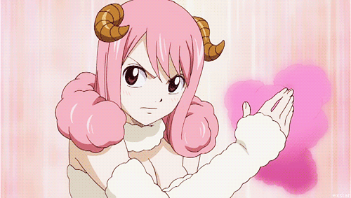 1girl, animated, animated_gif, aries_(fairy_tail), attack, breasts, brown_eyes, curled_horns