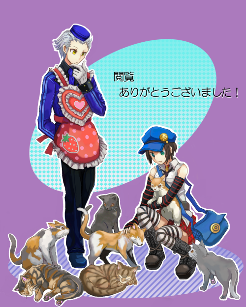 apron, being7, cat, marie_(persona_4), persona, persona_4, persona_4_the_golden, theodore_(persona)