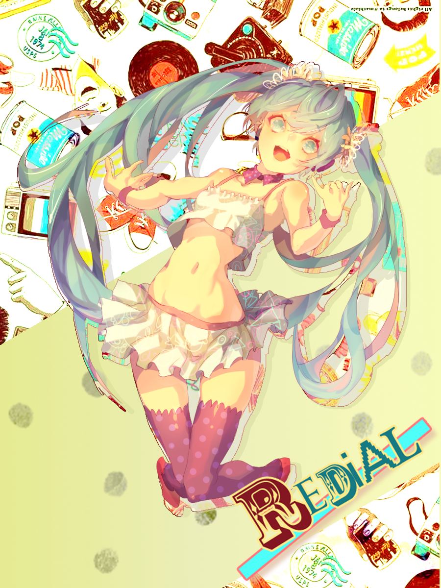 1girl, bad_id, bad_pixiv_id, camisole, collar, copyright_name, female_focus, green_eyes