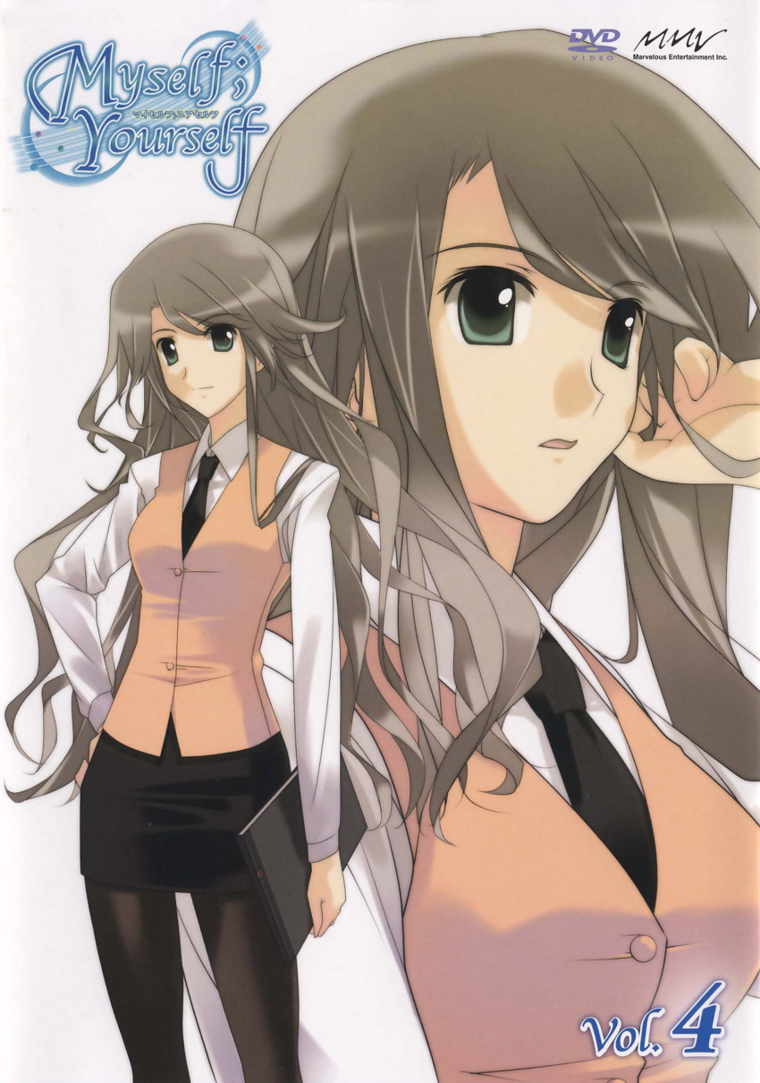 00s, fujimura_yuzuki, highres, myself_yourself, necktie, pantyhose, scan