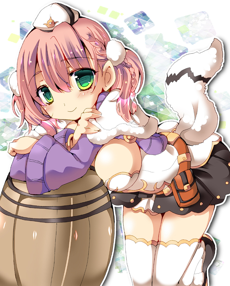 10s, 1girl, atelier_(series), atelier_escha_&amp;_logy, bad_id, bad_pixiv_id, barrel, black_skirt