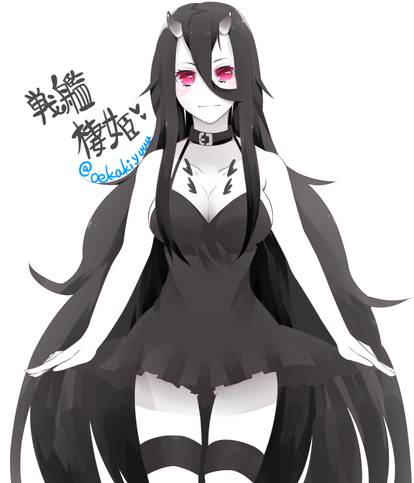 10s, 1girl, abyssal_ship, akuan_(7jackpot7), bad_id, bad_pixiv_id, bare_shoulders, battleship_princess