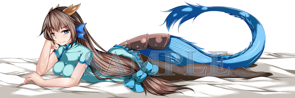 1girl, armor, black_hair, black_pantyhose, blue_dress, blue_eyes, blush, breasts