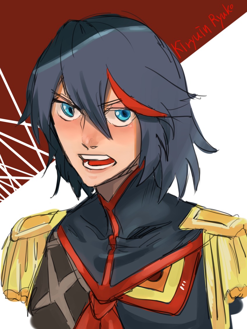 10s, 1girl, alternate_universe, bad_id, bad_pixiv_id, black_hair, blue_eyes, blush