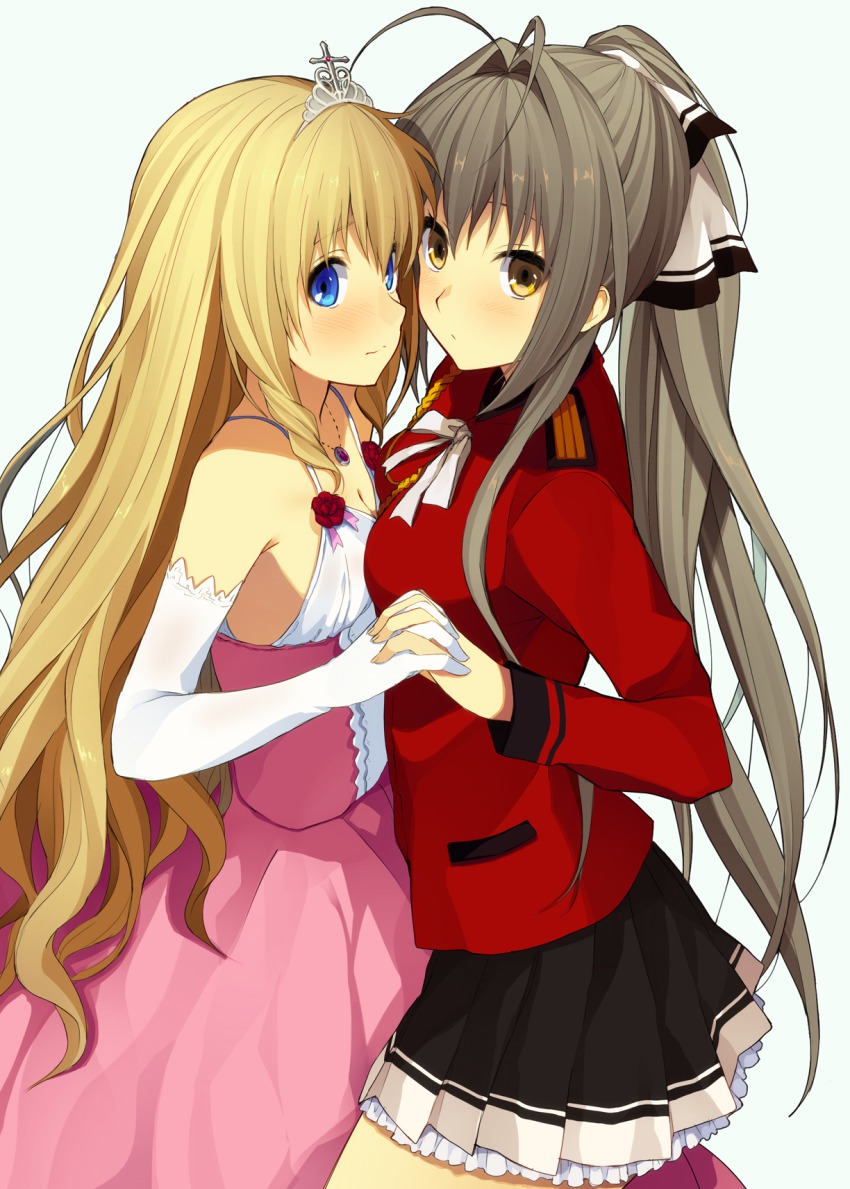 10s, 2girls, 3:, :/, age_difference, aiguillette, amagi_brilliant_park, antenna_hair