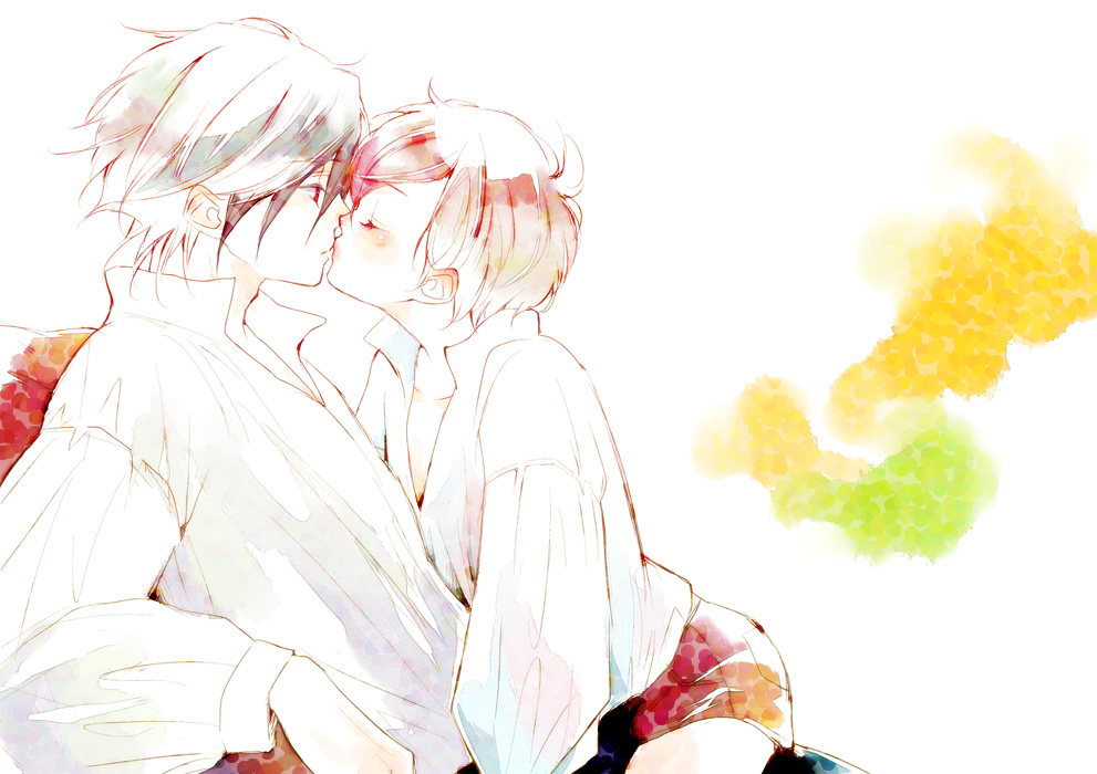 2boys, artra_ttt, blush, child, jomy_marquis_shin, kiss, male_focus, multiple_boys