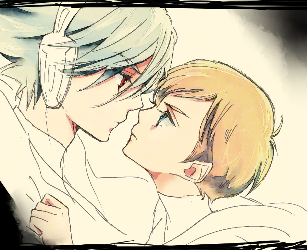 2boys, artra_ttt, child, jomy_marquis_shin, male_focus, multiple_boys, soldier_blue, toward_the_terra