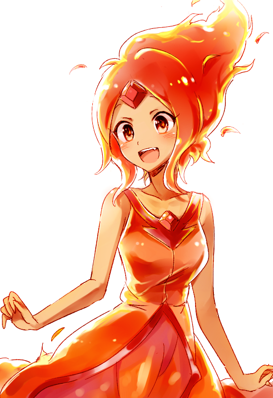 1girl, 6_(yuchae), adventure_time, blush, cartoon_network, dress, fang, female_focus