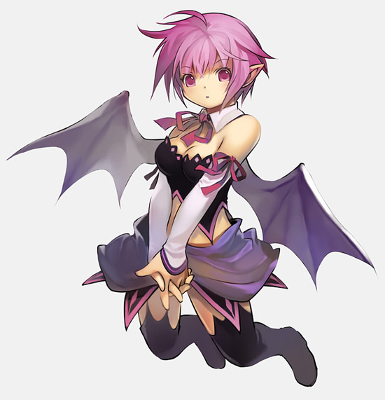 1girl, bat_wings, eco, elbow_gloves, emil_chronicle_online, female_focus, gloves, kawasumi_(japonica)