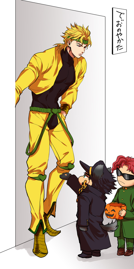 3boys, bad_id, bad_pixiv_id, black_hair, blonde_hair, child, dio_brando, halloween
