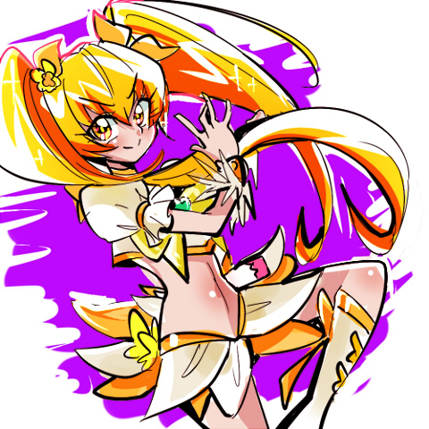 10s, 1girl, biho_(tsuinku), blonde_hair, boots, bow, brooch, choker