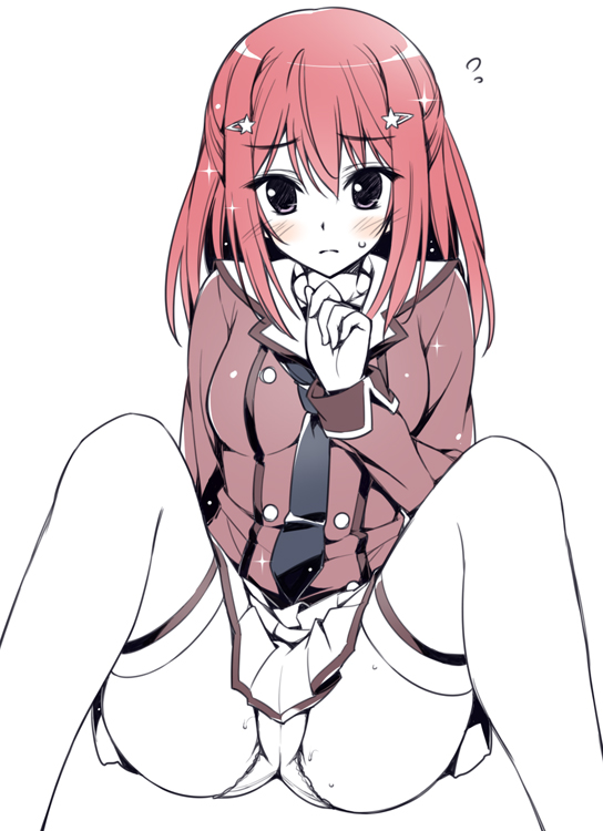 10s, 1girl, blush, character_request, female_focus, flying_sweatdrops, hair_ornament, hairclip