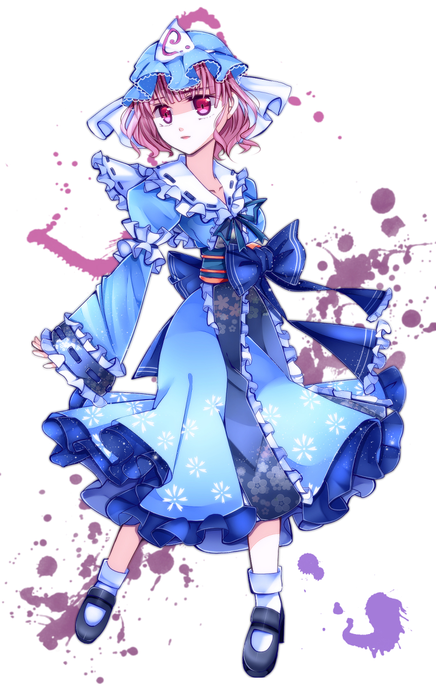 1girl, aru16, breasts, female_focus, full_body, hat, highres, japanese_clothes