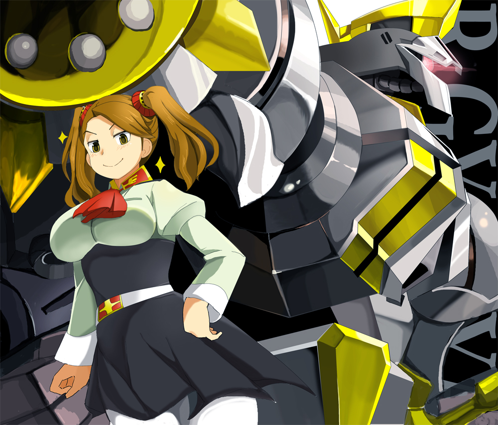 10s, commentary_request, gundam, gundam_build_fighters, gundam_build_fighters_try, jellyman, mecha, pantyhose