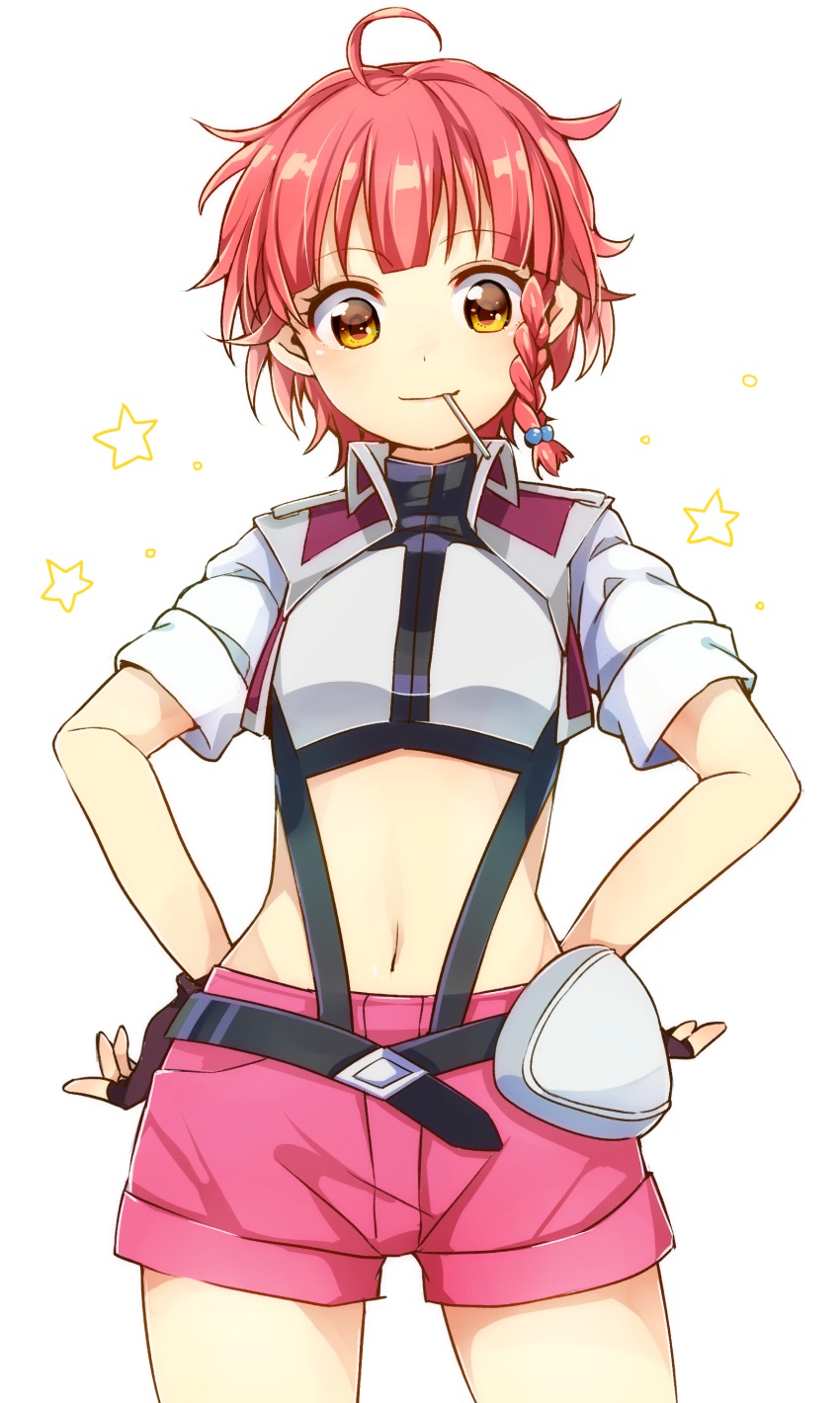 10s, 1girl, absurdres, ahoge, belt, braid, candy, cross_ange