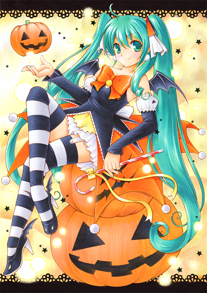 1girl, ahoge, aoya_(hoshixii), aqua_hair, bad_id, bad_pixiv_id, bat_wings, candy