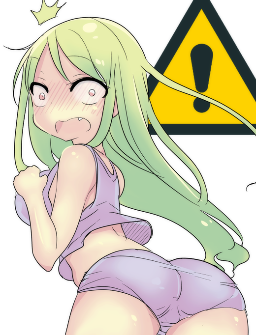 !, 10s, 1girl, :o, ^^^, ass, bare_shoulders, blonde_hair