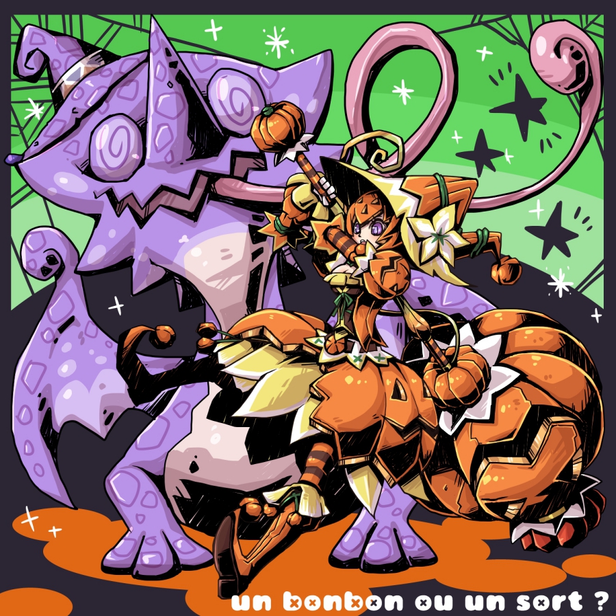 1girl, armor, boots, capcom, chameleos, female_focus, halloween, hammer