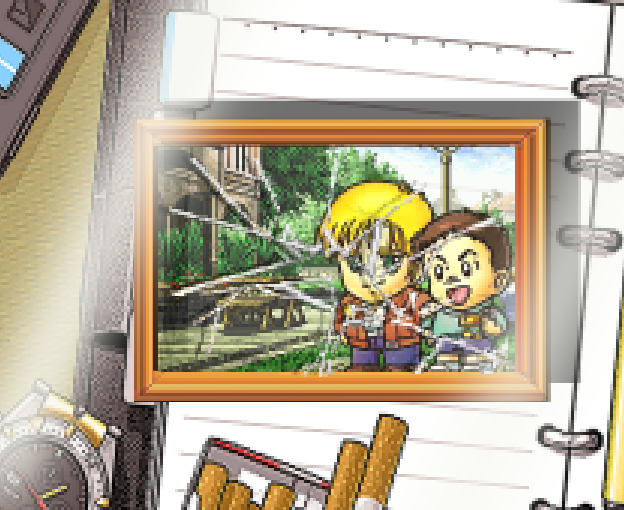 1980s_(style), 2boys, alfred_izuruha, bernard_wiseman, blonde_hair, broken, chibi, cigarette