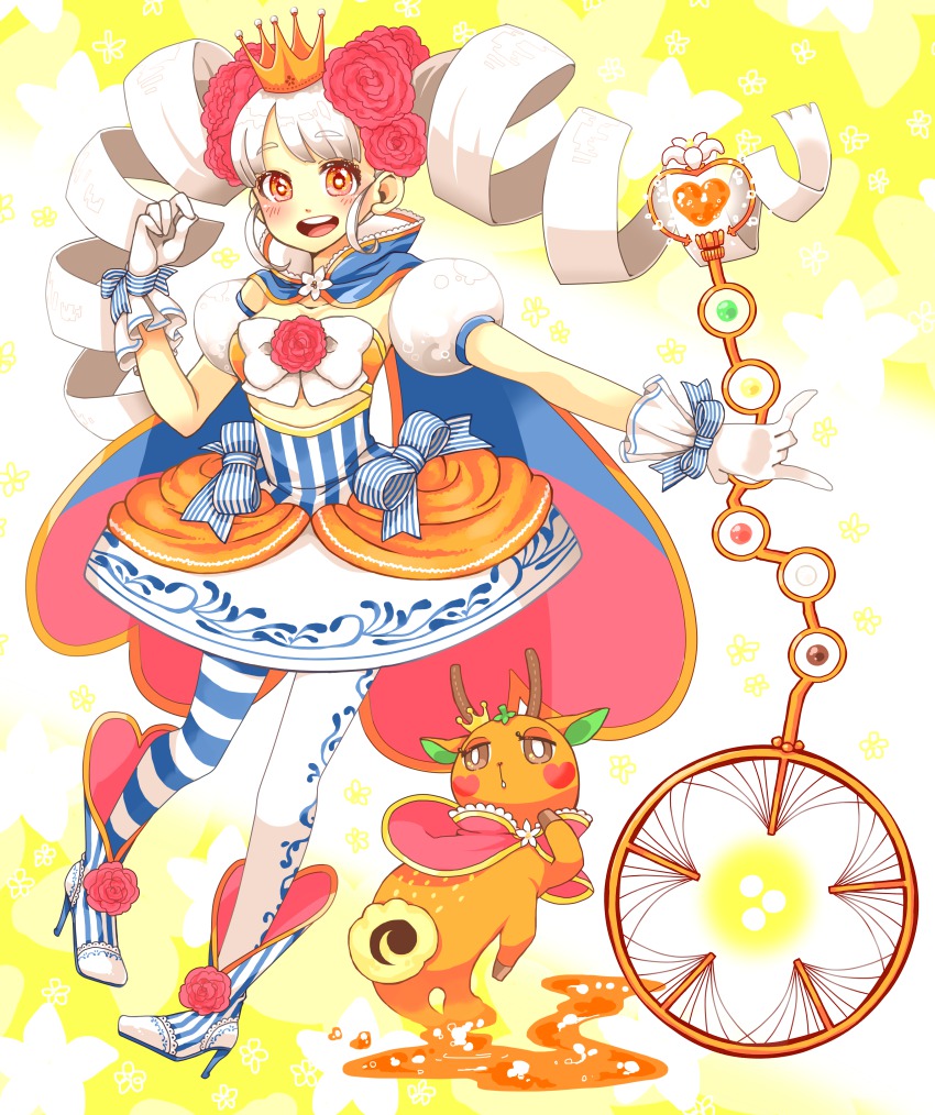 10s, 1girl, absurdres, aihara_sakura, ankle_boots, asymmetrical_legwear, blush, boots