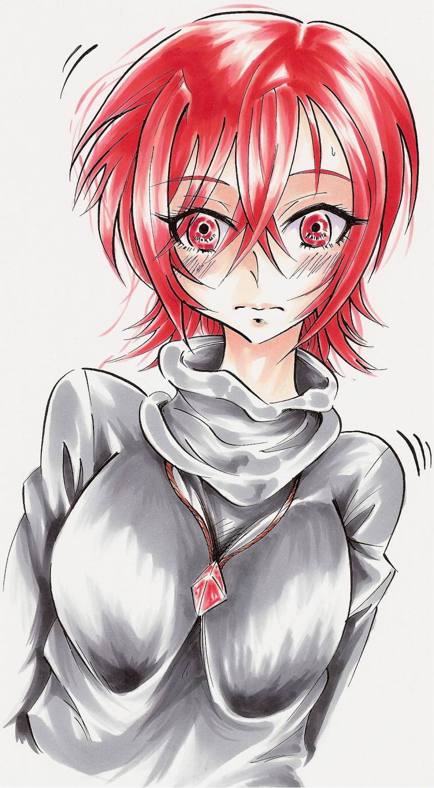 00s, 1girl, blush, embarrassed, eyelashes, female_focus, futari_wa_precure_splash_star, highres