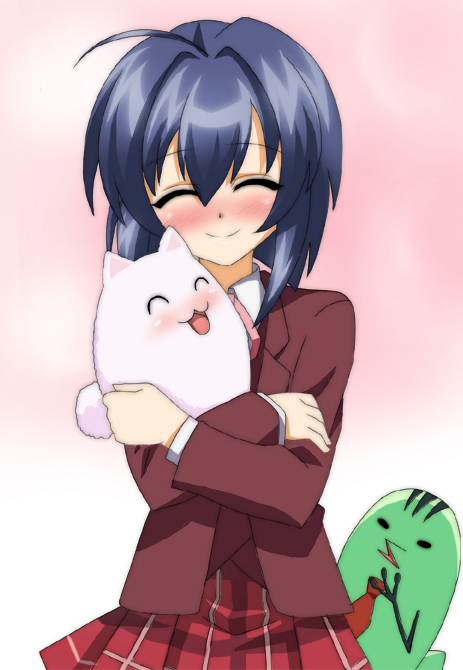 00s, 1girl, blush, hug, mahou_sensei_negima!, miyazaki_nodoka, motsu, motsu_(negima)