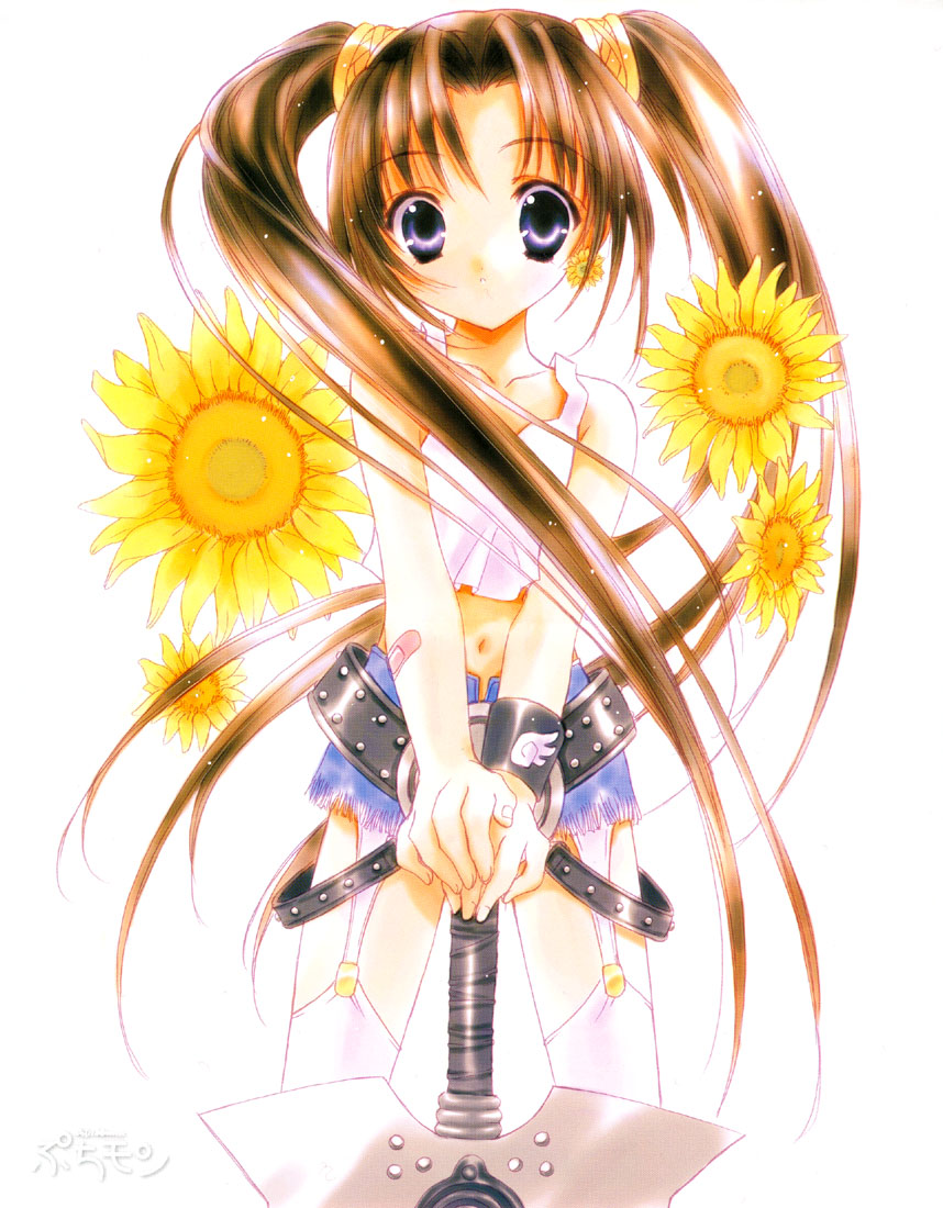 1girl, :o, bandaid, bandaid_on_arm, belt, brown_hair, collarbone, copyright_name