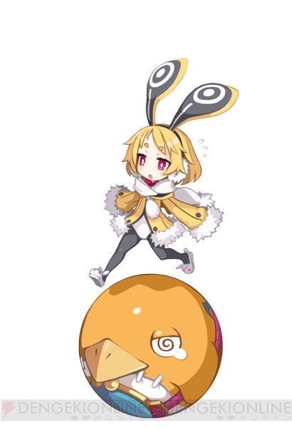 blonde_hair, playboy_bunny, disgaea, earmuffs, expressionless, fur_trim, harada_takehito, jacket