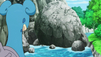 3girls, 4boys, animated, animated_gif, ash_ketchum, black_hair, blonde_hair, blue_hair, bonnie_(pokemon), brown_eyes, brown_hair, clemont_(pokemon), explosion, forest, gen_1_pokemon, gloves, hat, heidi_(pokemon), joe_(pokemon), ken_(pokemon), lapras, lowres, multiple_boys, multiple_girls, nature, nintendo, orange_hair, pink_headwear, pokemon, pokemon_(anime), pokemon_(creature), red_headwear, river, rock, serena_(pokemon)