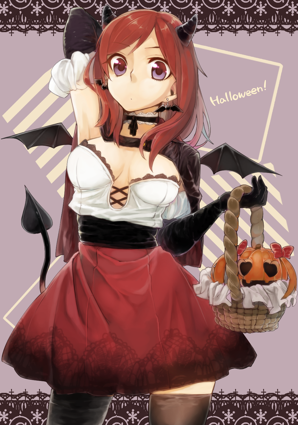 10s, 1girl, arm_behind_back, arm_up, bad_id, bad_pixiv_id, basket, bat_(animal)