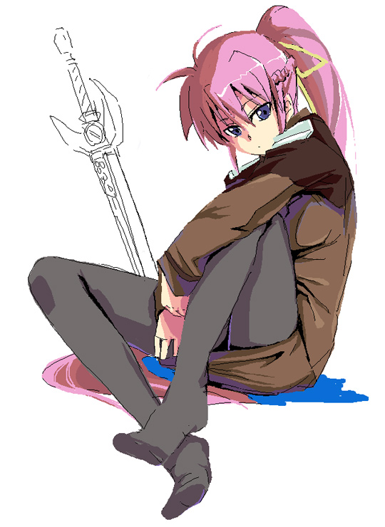 00s, 1girl, feet, female_focus, kurosho, laevatein_(nanoha), lyrical_nanoha, mahou_shoujo_lyrical_nanoha