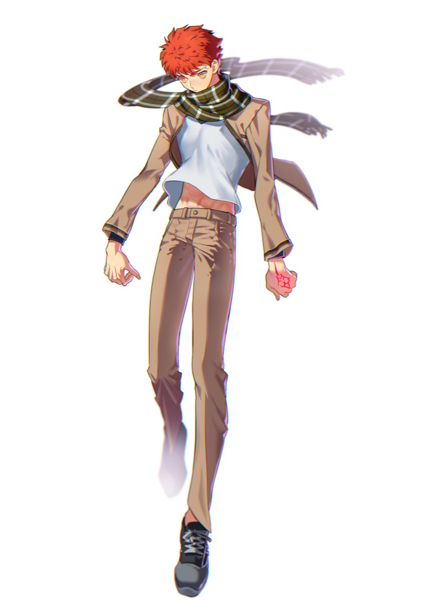 1boy, command_spell, emiya_shirou, fate/stay_night, fate_(series), highres, homurabara_academy_school_uniform, kinkan_(rerorero_o)