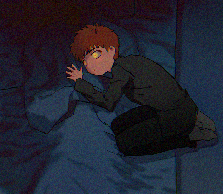 2boys, amakusa_shirou_(fate)_(fanfic), brown_hair, emiya_shirou, fate/stay_night, fate_(series), glowing, glowing_eyes