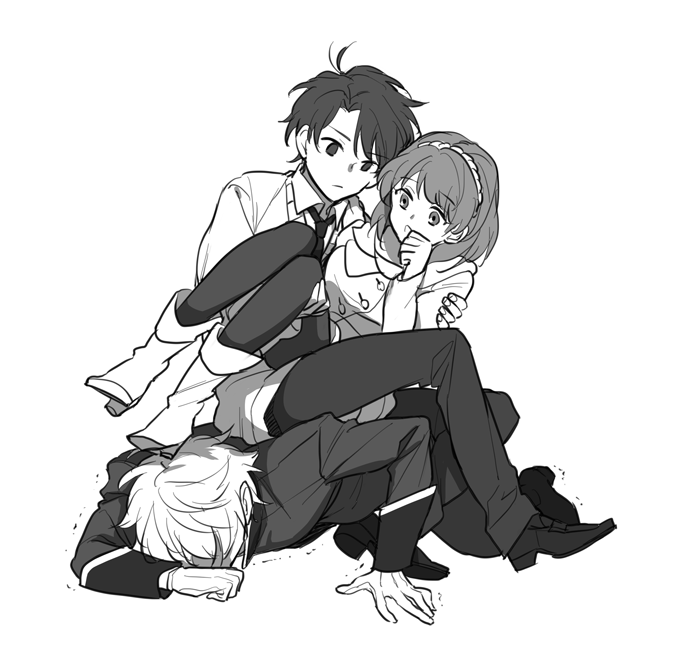 10s, 1girl, 2boys, aldnoah.zero, animoool, asseylum_vers_allusia, bad_id, bad_pixiv_id