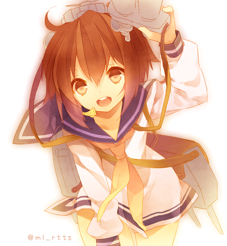 10s, bad_id, bad_twitter_id, binoculars, brown_eyes, brown_hair, headset, kantai_collection