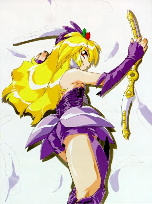 1990s_(style), 1girl, blonde_hair, elbow_gloves, female_focus, gloves, mahou_shoujo_pretty_sammy, pixy_misa