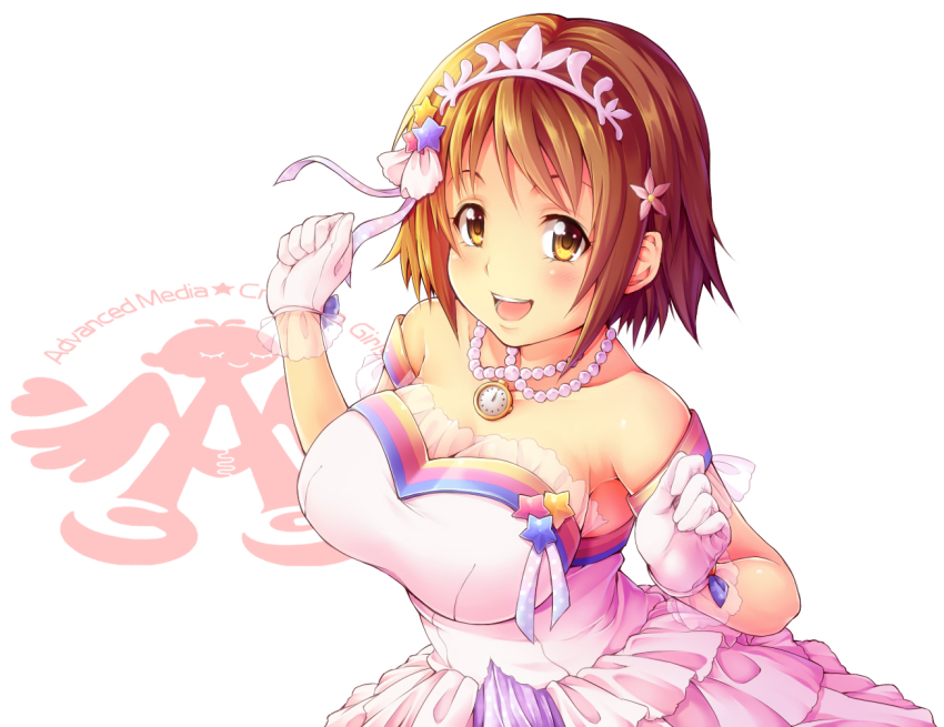 10s, bad_id, bad_pixiv_id, clock, gloves, hair_ornament, idolmaster, idolmaster_cinderella_girls