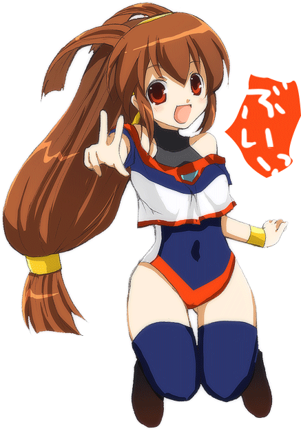 1990s_(style), 1girl, battle_athletes, female_focus, kanzaki_akari, kayune_niu, leotard, long_hair