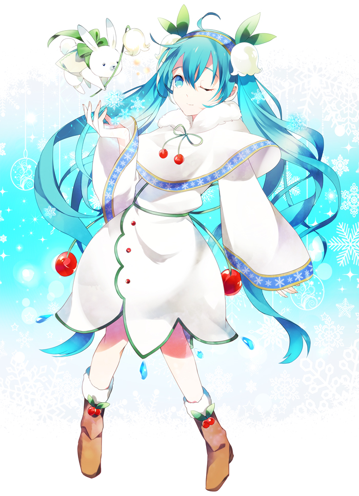 1girl, ahoge, aqua_eyes, aqua_hair, bad_id, bad_pixiv_id, boots, capelet