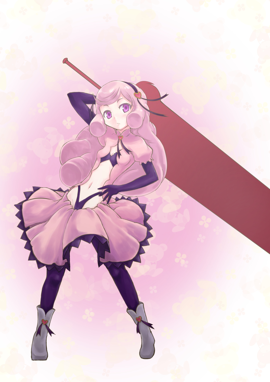 10s, 1girl, boots, bow, dress, elbow_gloves, female_focus, flat_chest