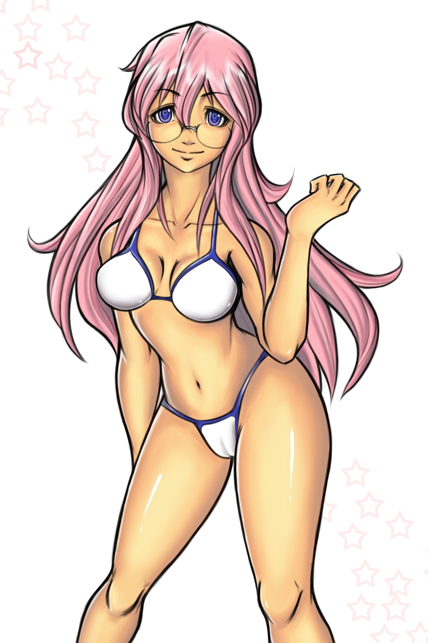 00s, 1girl, arcbuncle, bad_id, bad_pixiv_id, bikini, breasts, cameltoe
