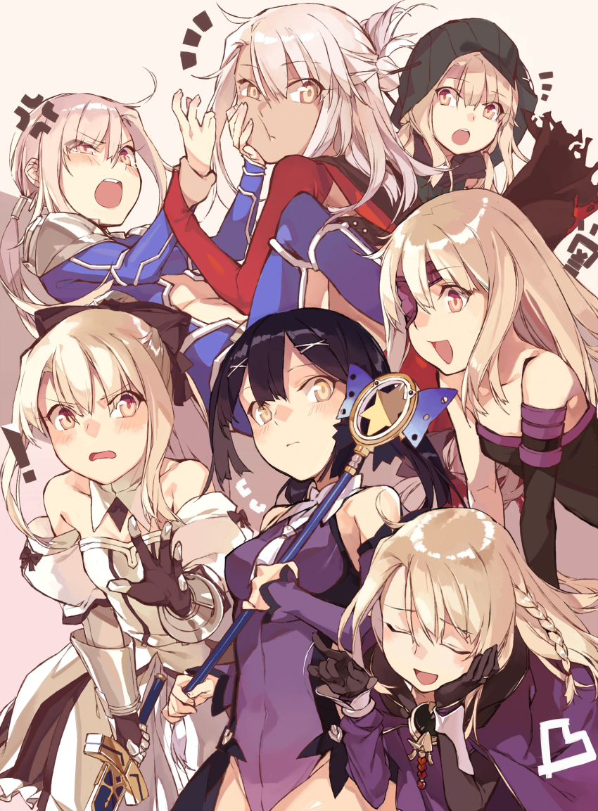 !, 6+girls, :d, ^^^, absurdres, anger_vein, armor, artoria_pendragon_(fate)