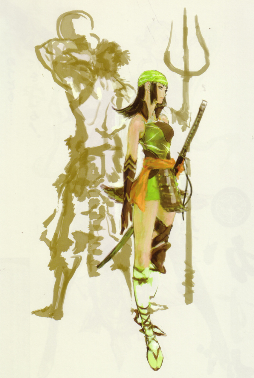 00s, 1boy, 1girl, absurdres, armor, bandana, couple, highres