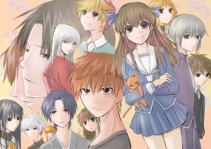 4girls, 6+boys, 6+girls, bad_id, bad_pixiv_id, blue_skirt, brown_hair, cat