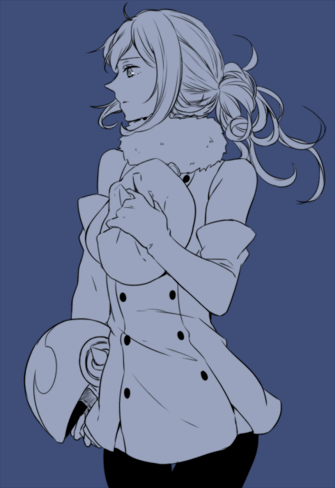 10s, 1girl, aila_jyrkiainen, bad_id, bad_pixiv_id, beret, blue_theme, elbow_gloves