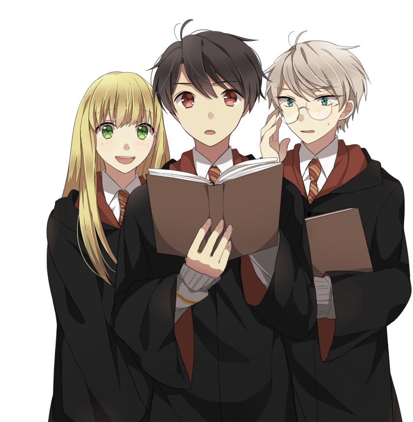1girl, 2boys, aldnoah.zero, asseylum_vers_allusia, bad_id, bad_pixiv_id, blonde_hair, blue_eyes