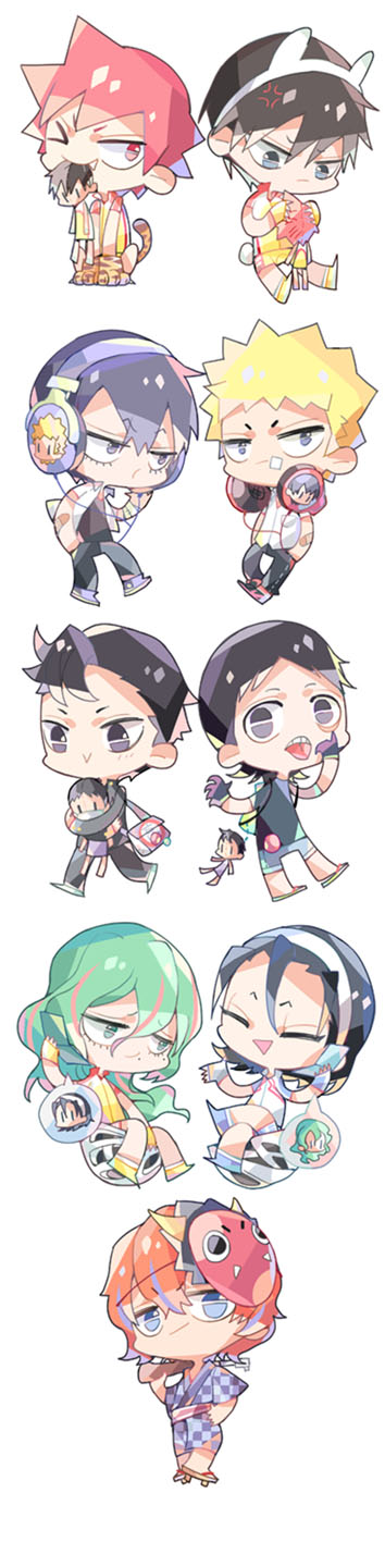 6+boys, arakita_yasutomo, chibi, fukutomi_juichi, highres, imaizumi_shunsuke, izumida_touichirou, long_image