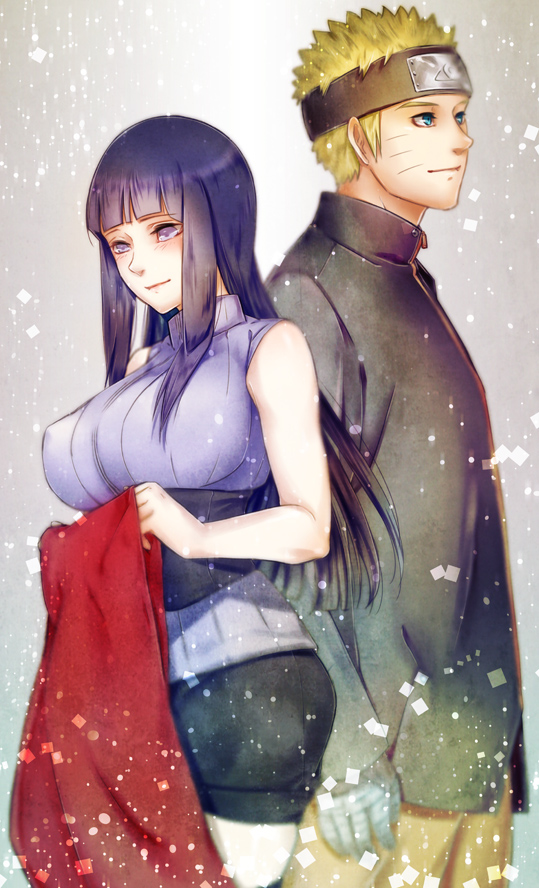 blonde_hair, forehead_protector, hime_cut, hyuuga_hinata, naruto:_the_last, naruto_(series), purple_hair, scarf